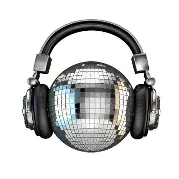 Headphone disco ball Illustrazione stock