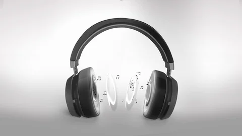 Headphone durm black effect note Stock Footage 121983418