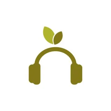 Headphone eco vector design template illustration Stock-Illustration