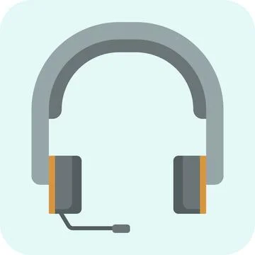 Headphone flat icon. Stock Illustration