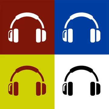 Headphone flat icon vector illustration symbol Isolated template. Stock Illustration