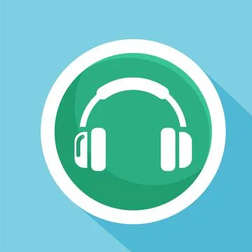 Headphone flat icon vector illustration symbol Isolated template. Stock Illustration