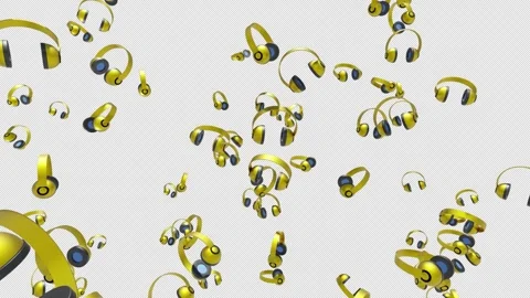 Headphone Floating Stock Footage 259739611