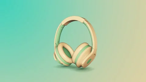 Headphone golden Stock-Footage 135415550