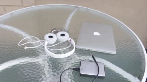 Headphone, Hard Drive, Laptop Computer Stock Footage 50696809