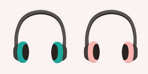 Headphone headset icon in flat style. Headphones vector cartoon illustration  Illustrazione stock