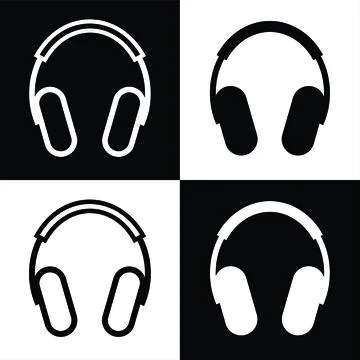 Headphone Headset Icons Set Stock-Illustration