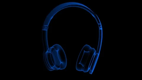 Headphone Hologram Stock Footage 122798495