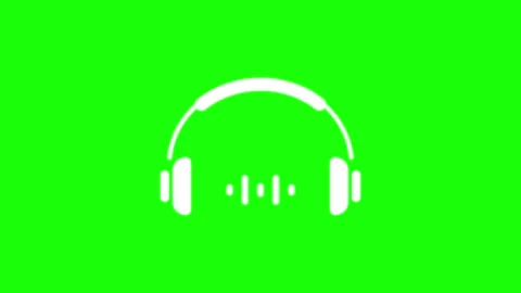 Headphone icon animated music note sound wave headphone green screen looping  Stock Footage 291529582