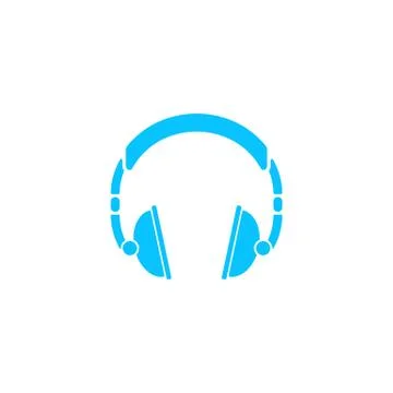 Headphone icon flat Stock Illustration
