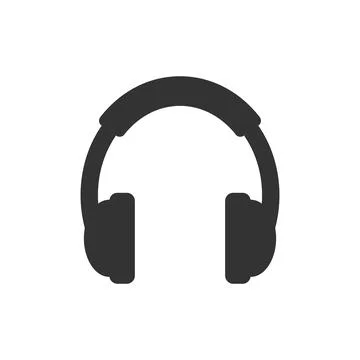 Headphone icon in flat style. Earphone vector illustration on isolated back.. Stock Illustration