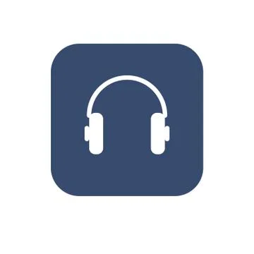 Headphone icon. Flat UI design. Stock Illustration