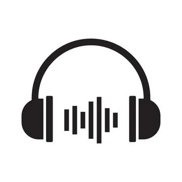 Headphone icon logo design template isolated illustration Stock Illustration