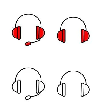 Headphone icon set Stock Illustration