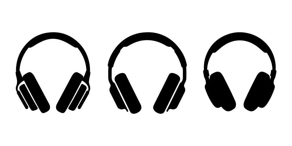 Headphone icon set vector on white background イラスト素材