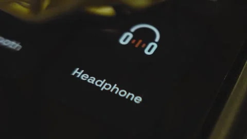 Headphone icon on smartphone screen Stock Footage 302828170