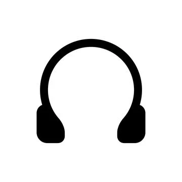 Headphone icon solid style illustration on isolated background Stock Illustration