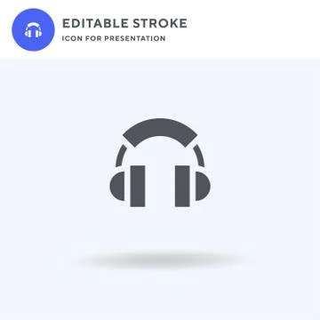 Headphone icon vector, filled flat sign, solid pictogram isolated on white, l イラスト素材