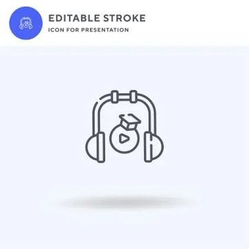 Headphone icon vector, filled flat sign, solid pictogram isolated on white, logo Stock Illustration