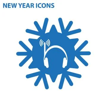 Headphone Icon Vector flat design style Stock Illustration