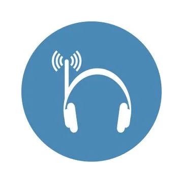 Headphone Icon Vector flat design style Stock Illustration