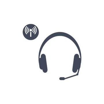 Headphone Icon Vector flat design style Stock Illustration