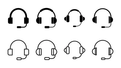 Headphone icon vector. Headset icon symbols Stock Illustration