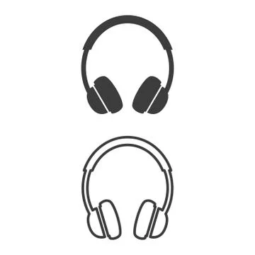 Headphone icon on white background Stock Illustration
