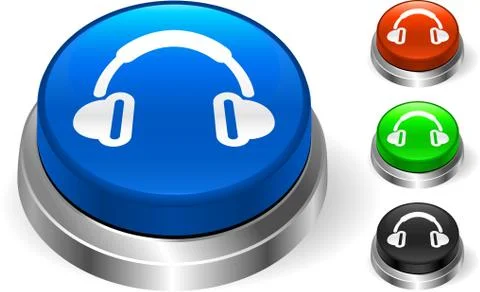 Headphone icons on internet button Stock Illustration