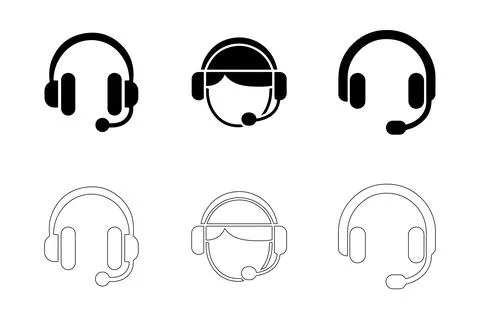 Headphone icons set Stock Illustration