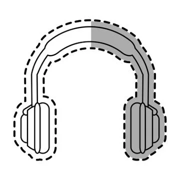 Headphone of Industrial security design 스톡 일러스트