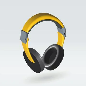 Headphone isolated vector 3d icon. headphones 3d illustration. Stock Illustration