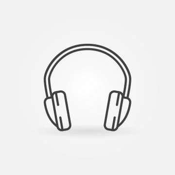 Headphone isolated vector minimal icon in thin line style Stock Illustration