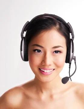 Headphone lady Stock Photos