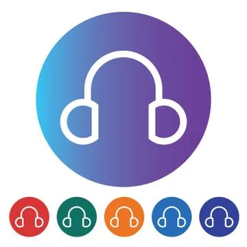 Headphone Line Icon Stock Illustration