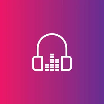 Headphone logo template Stock Illustration