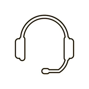 Headphone with microphone icon on white background. Vector illustration EPS 10. Stock Illustration