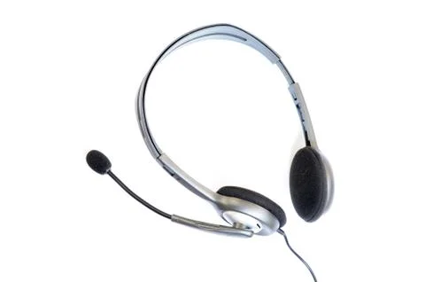 Headphone with a microphone Stock Photos