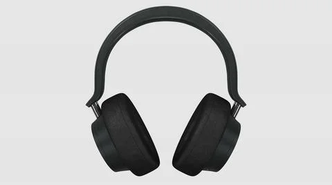 Headphone Model Front View ( 3D illustration, 3D rendering ) Stock Illustration