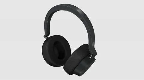 Headphone Model Perspective View ( 3D illustration, 3D rendering ) Stock Illustration