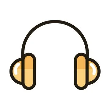 Headphone music internet web technology interface line and fill style icon Stockillustratie