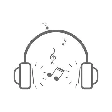 A headphone with musical notes Stock Illustration