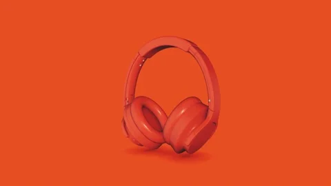 Headphone one orange Video stock 135416369