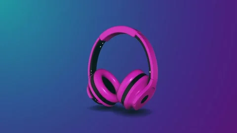 Headphone purple Video stock 135417832