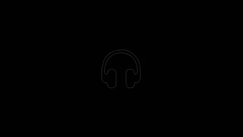 Headphone shape in thin white lines. VJ loop. Stock Footage 137893774