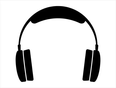 Headphone silhouette vector art Stock Illustration