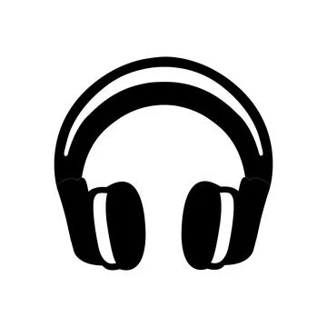Headphone Silhouette Vector Stock Illustration
