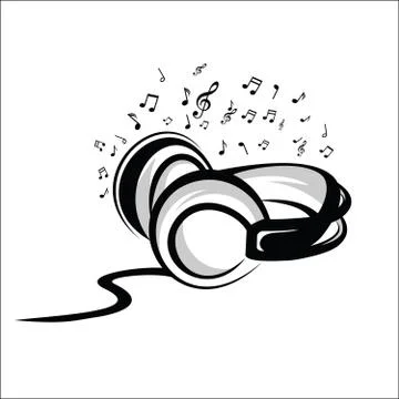 Headphone sketch Stock Illustration