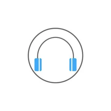 Headphone solid icon, mobile sign and support Stock Illustration