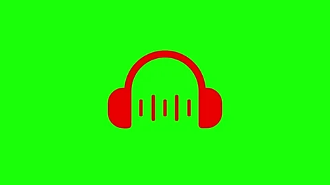 Headphone sound wave animation. audio stereo acccesories motion on green sc.. Stock Footage 305166792